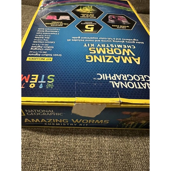 New NATIONAL GEOGRAPHIC Amazing Worms Chemistry Kit- Ages 8+ STEM 5 Experiments - Picture 3 of 3